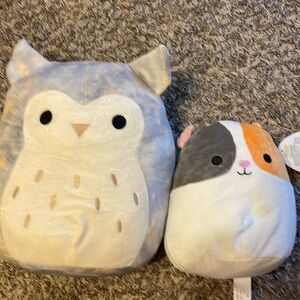 Owl and hamster squishmallows